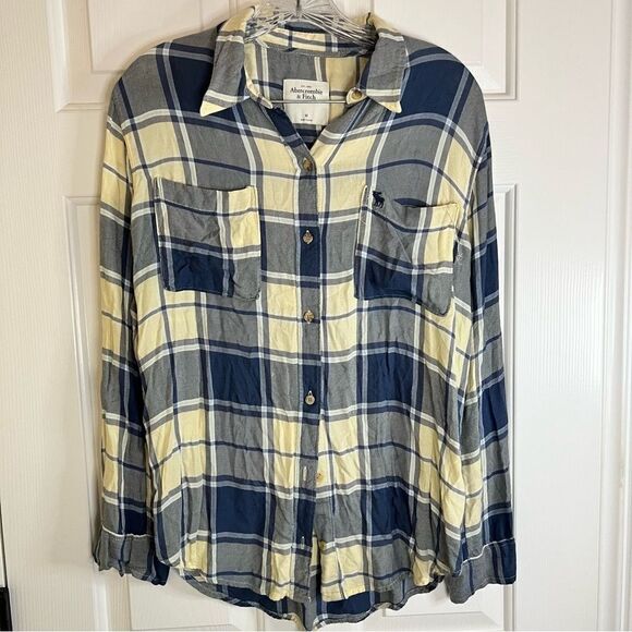 Abercrombie & Fitch 100% Viscose Button Down Soft Shirt‎ Size Medium Flawless - Picture 2 of 6